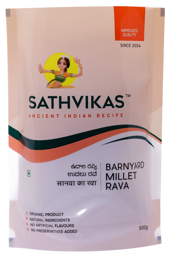 Sathvikas Udarlu / Barnyard Millet Ravva (500 grams) Pack Of 1.